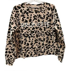 Brunette the Label Middle Sister Crewneck Sweatshirt leopard print size M/L